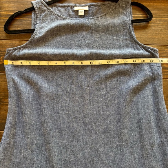 J. Jill Pure Jill Linen Blend Midi Dress Asymmetrical Hem Blue Size Small - Picture 9 of 10